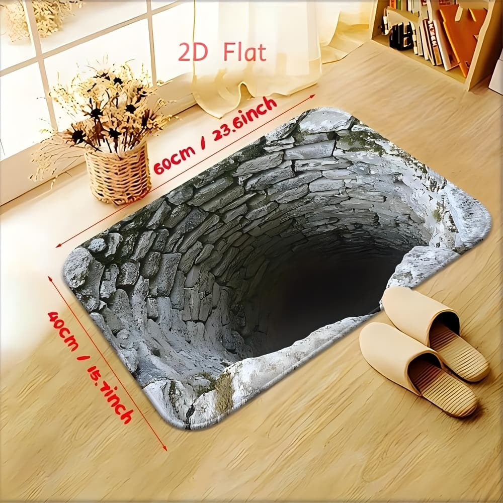 TEMU 2d 1pc Outdoor Doormat, Machine Washable, Suitable For Kitchen, Bathroom, Living Room And Entrance - Decorative Floral Pattern