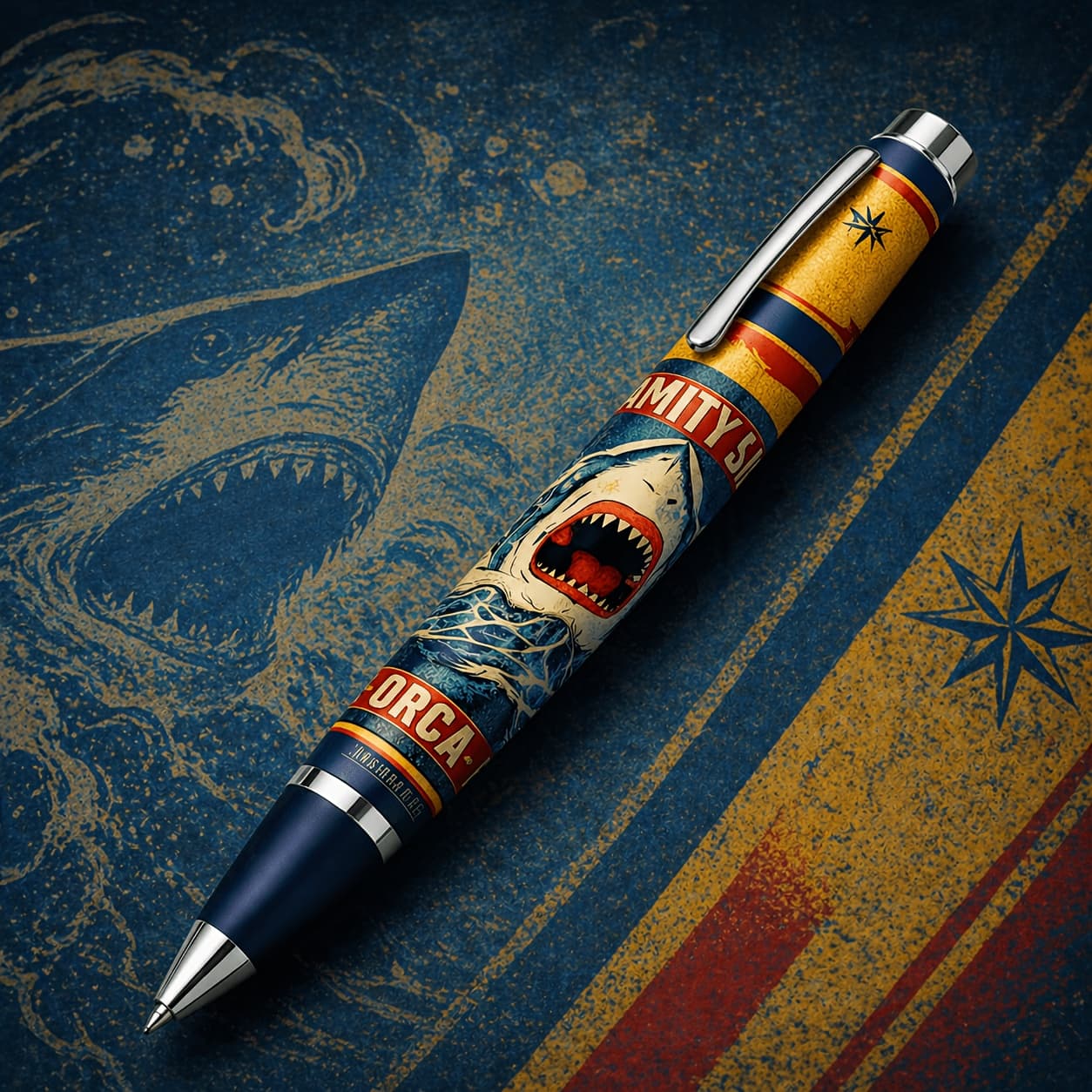 TEMU 2d Plane Island Commemorative Drawing Pen Creative With Metallic Embellishments Ocean Theme Elegant For Movie Memorabilia And Marine Adventure Collectors