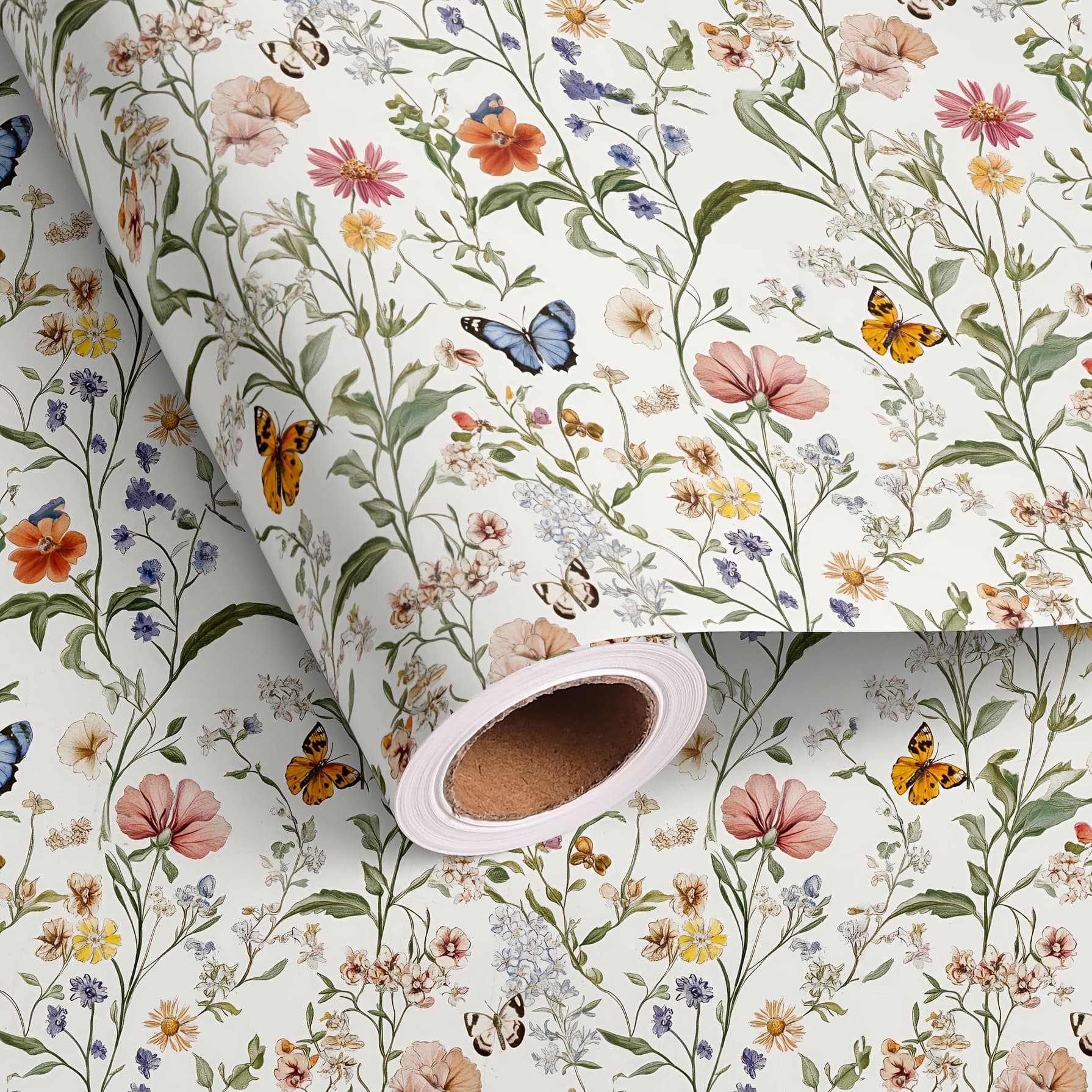 TEMU 1 Roll Wrapping Paper Roll For Women Men - Spring Vintage Floral Print Holiday Gift Wrap For Summer Mothers Day Easter Birthday Total 28.5sq.ft