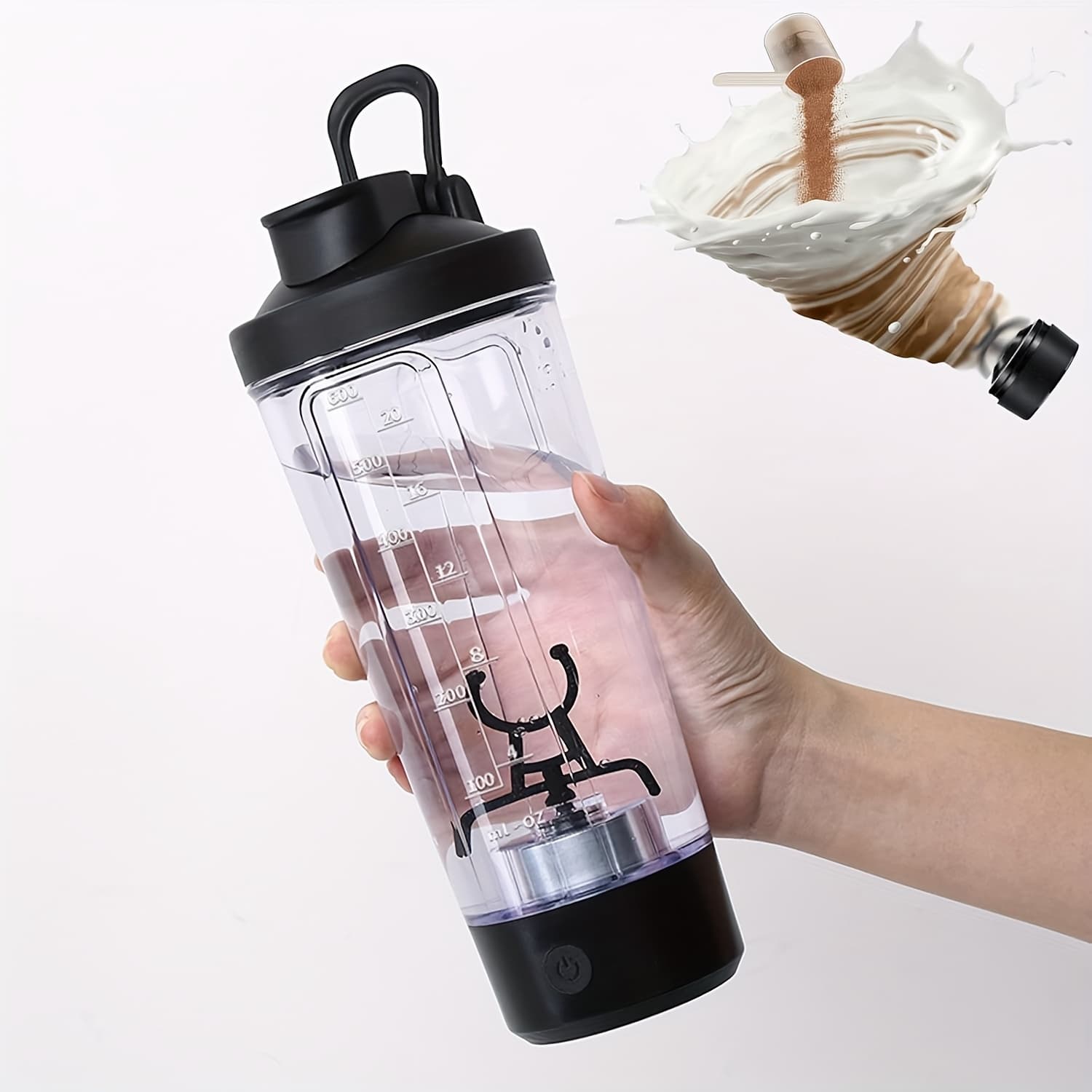 TEMU Protein Shaker Bottle, 24oz Blender For Mixing Protein, Gym Portable Cup, Bpa Free Self Stirring Shaker With Usb Rechargeable Battery, For Shakes And Meal Replacements,