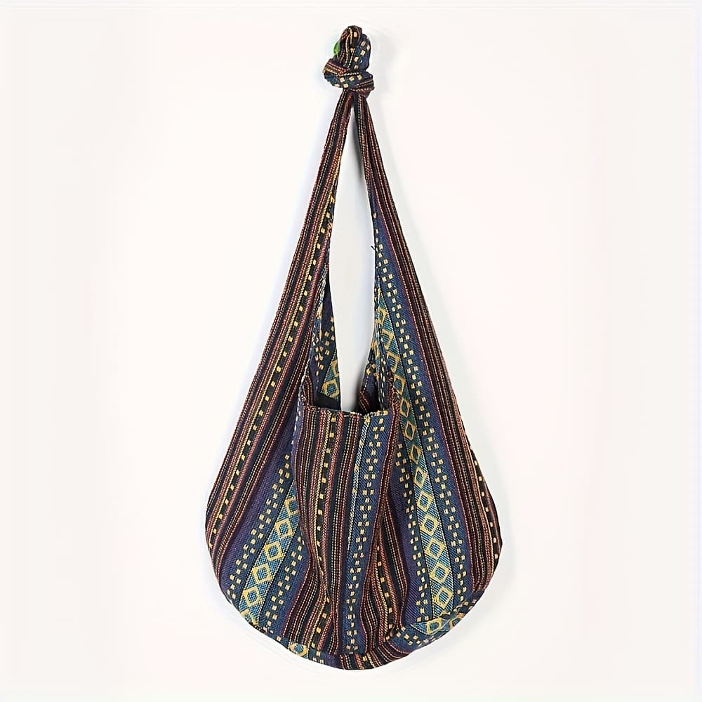 TEMU Bohemian Style Women Crossbody Bag Large Capacity Bag Gypsy Soft Portable Travel Bag