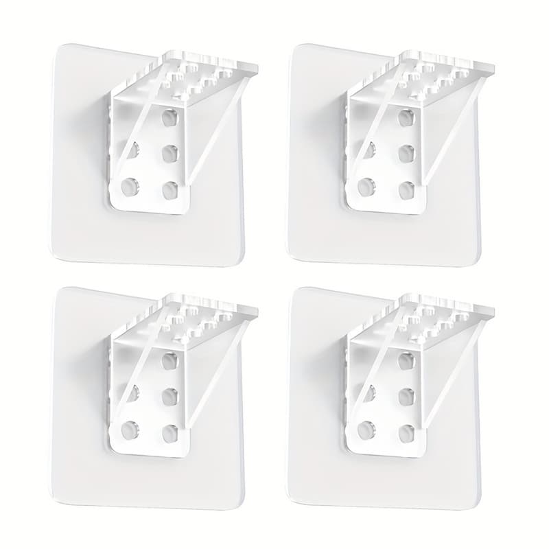 TEMU 4pcs Heavy-duty Plastic Shelf Brackets, Layer Support For Large Shelf Boards, Multipurpose Adjustable Wall Mount Bracket Set