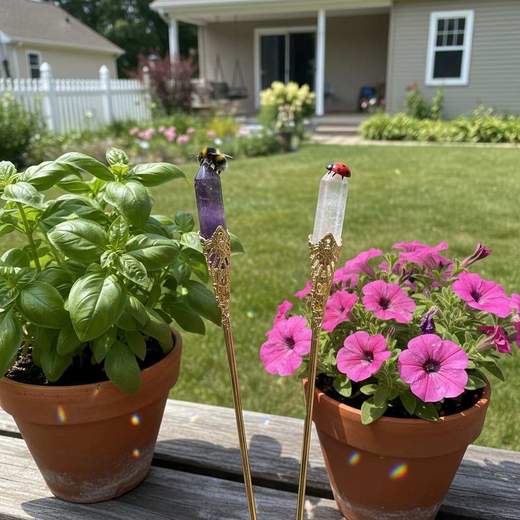 TEMU [3d] 2 Crystal Plant Stakes: , Amethyst, Flower Pot And Plant Stand Decorative Sticks, Indoor Plant Accessories, Unique Thanksgiving Gift, Christmas And New Year Gift