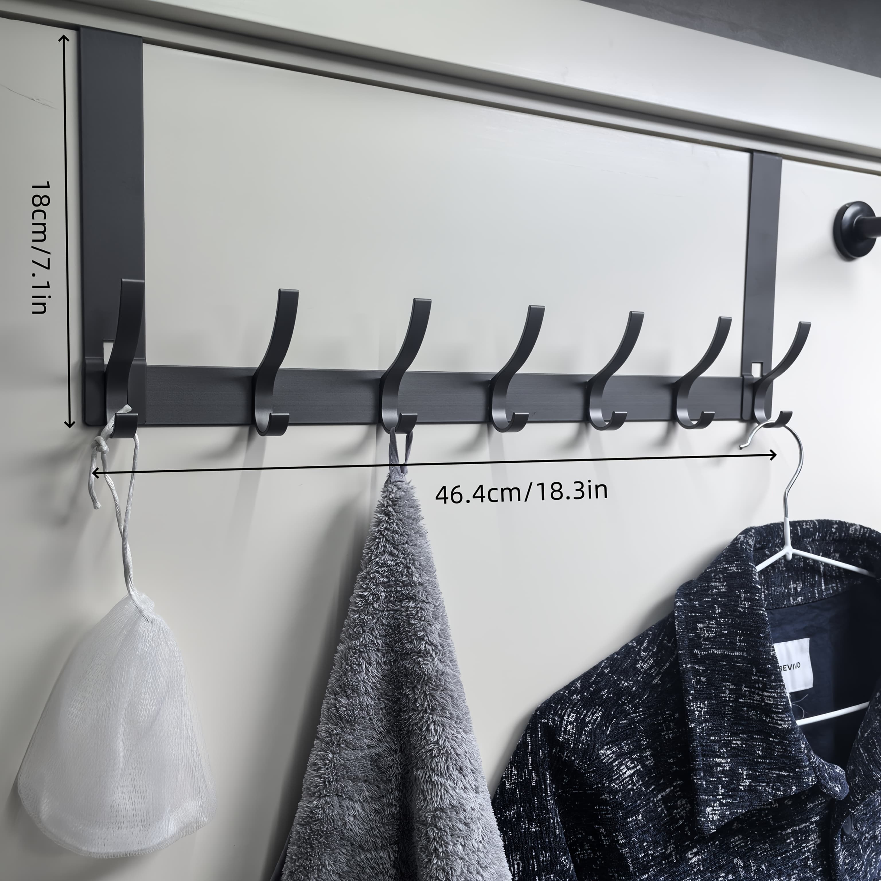 TEMU Heavy-duty Over-the-door Hook- Multi-hook Design For Bathroom, Kitchen, Living Room& Bedroom- Chrome End, Wall Mounted- Perfect Gift For Halloween& Christmas