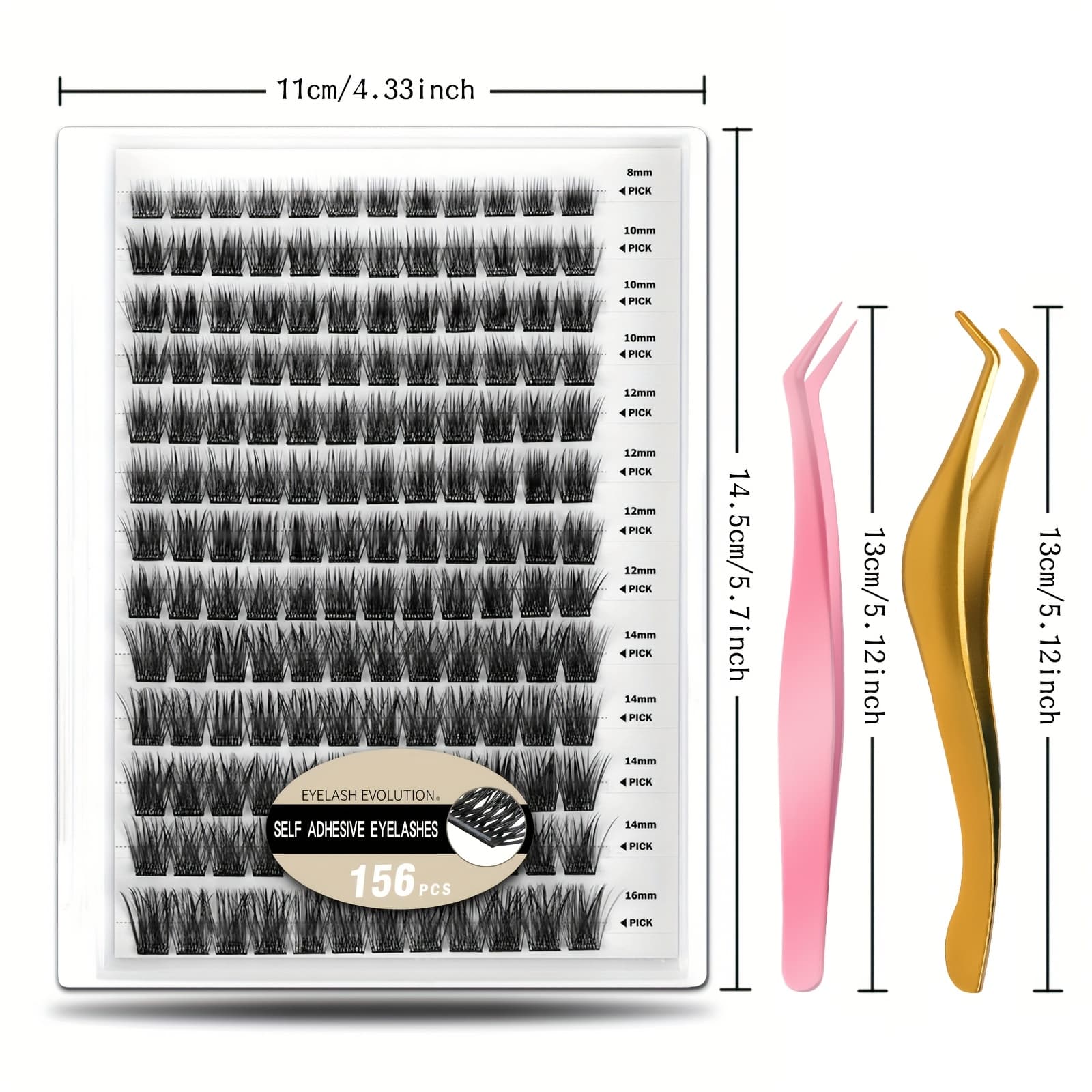 TEMU 156pcs Self Adhesive Eyelashes Clusters Kit Lash Clusters Eyelashes Pre Reusable No Glue Needed No Remover No Residue