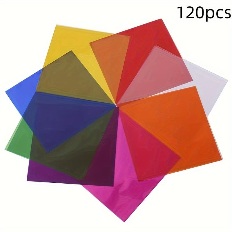 TEMU 120pcs, (6.1"*6.1") Cellophane Wrapping Paper Colored Cellophane Paper For Gift Baskets, Crafts, Diy Crafts Decoration,random Color-120pcs