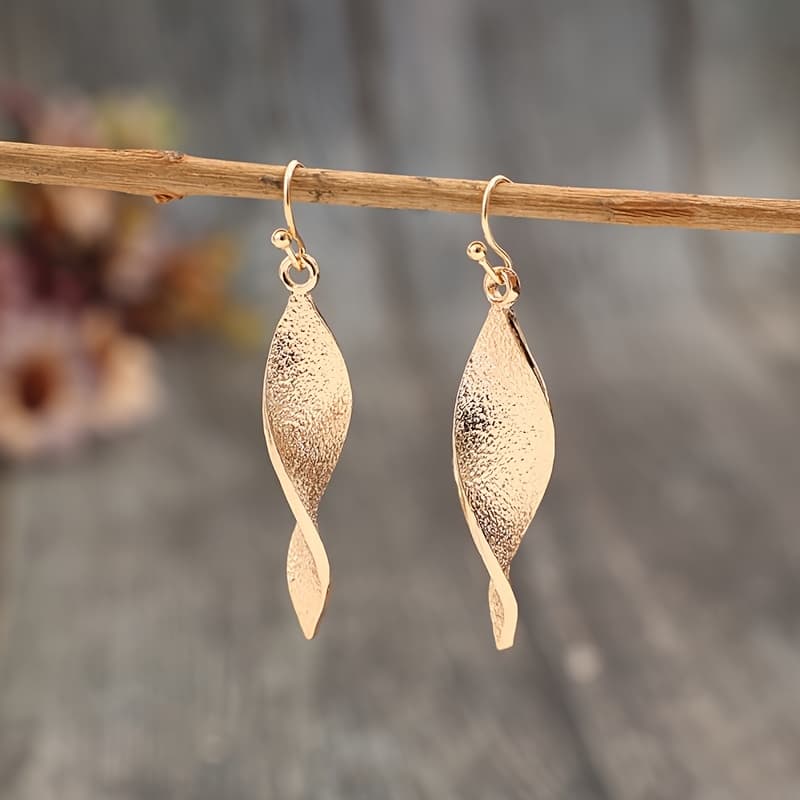 TEMU New Pair Of Fashionable Rotating Alloy Easy Earrings