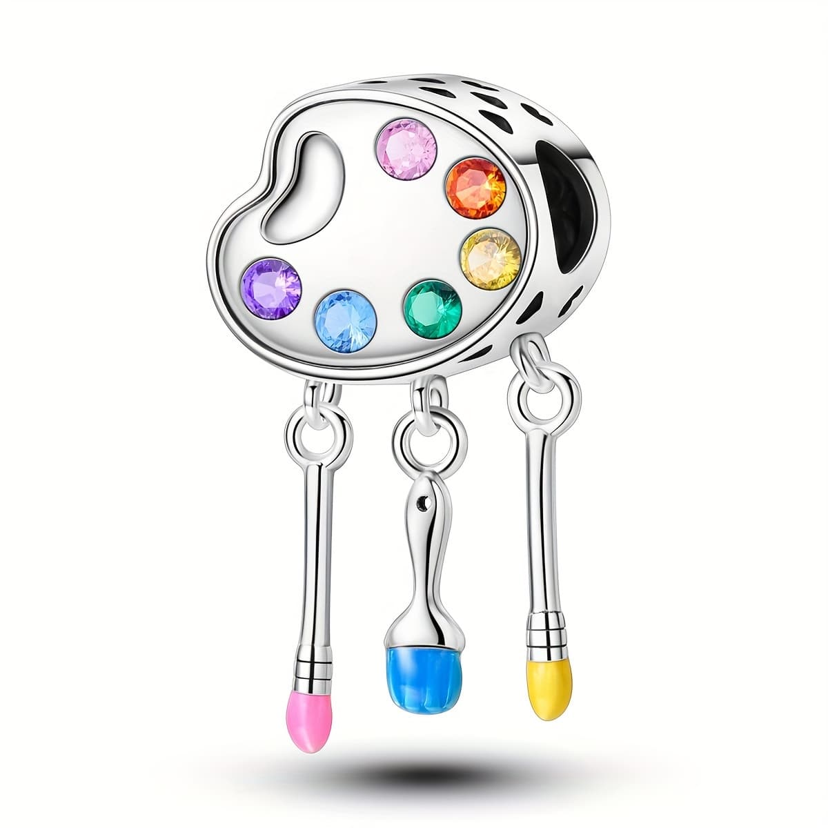TEMU Palette Paint Brushes Charm Bead Suitable For Bracelet Making For Painting Exhibition Artist Painter Gift