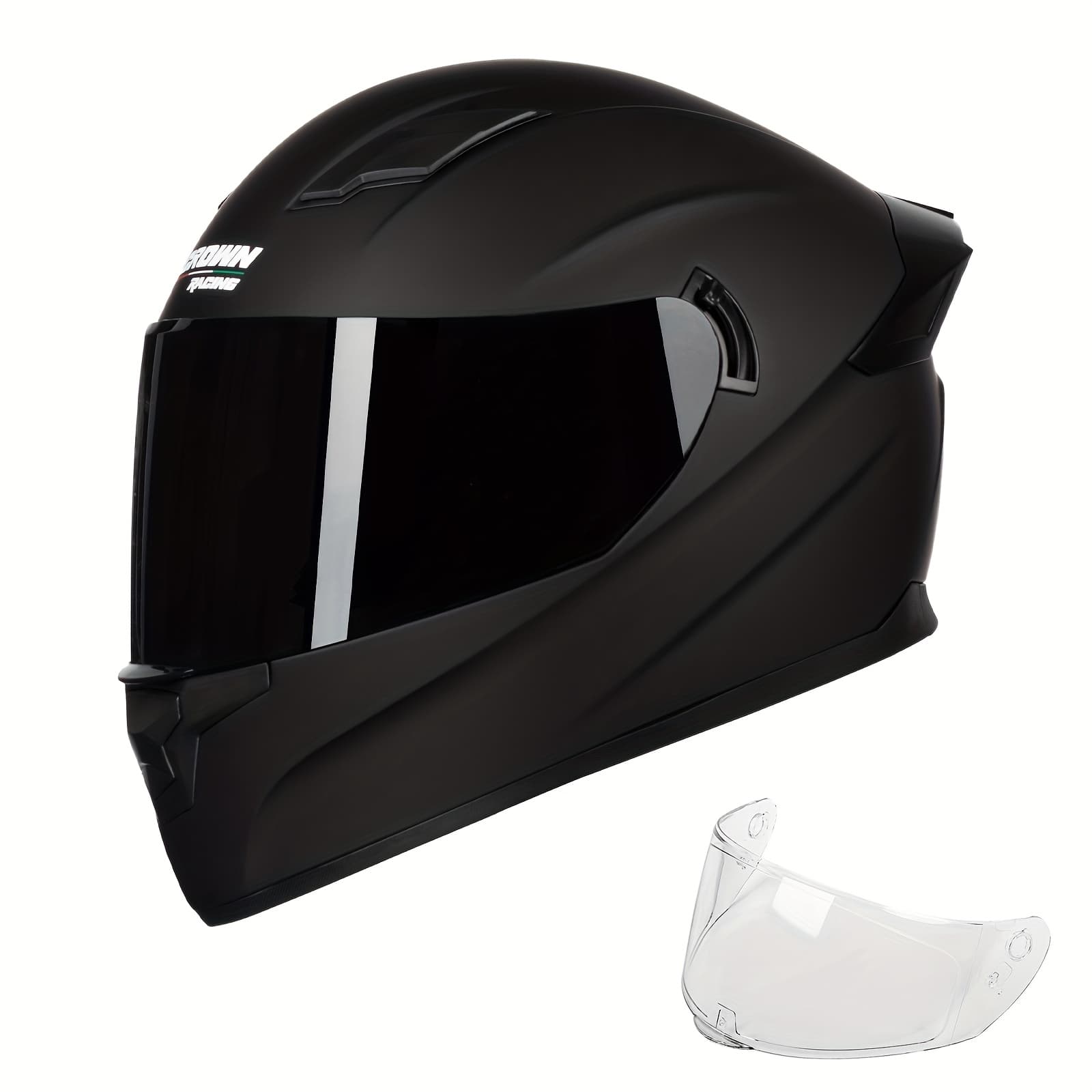 TEMU Crown Racing Motorcycle Helmets For Full Face With 2 Visor