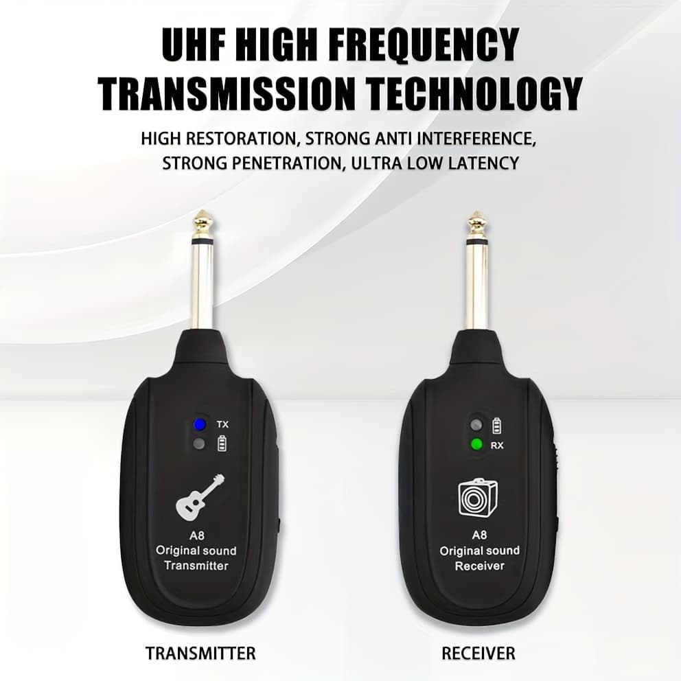 TEMU Advanced Wireless For Guitar And - Includes Transmitter And Receiver, Compatible With Electric Guitars, Acoustic Pickups, Wind Instruments, Pickups | High-definition Multi-device Transmission