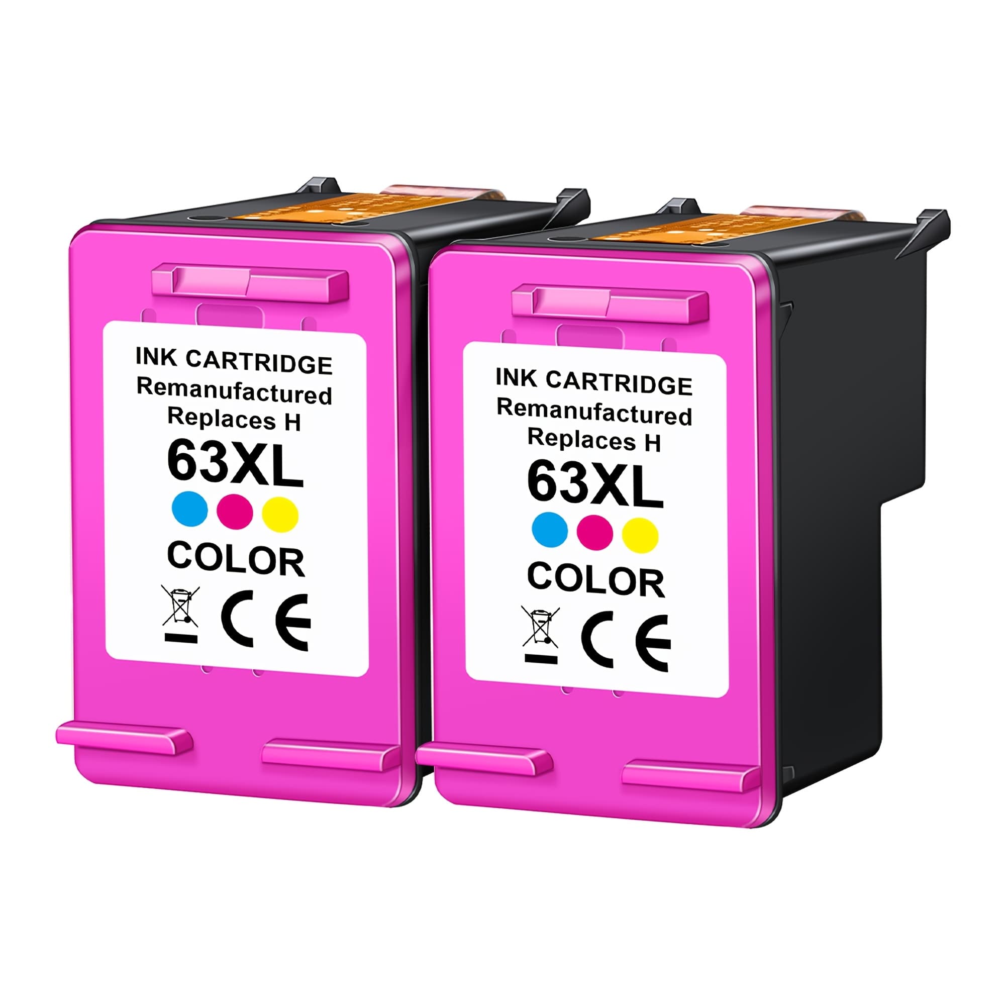 TEMU 63xl Ink Cartridges Remanufactured For 63xl Ink Cartridges Works With Printers 3830 4520 4512 4650 5255 1112, 2 Pack