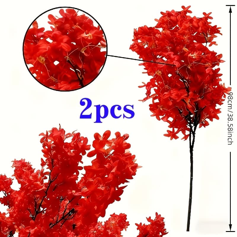 TEMU 2pcs Giant Realistic Faux - Full Uv-resistant Plastic Flowers, Maintenance-free For Indoor/outdoor Use Suitable For Weddings, Parties, For Home Decor - Vibrant , Faux (no Care Required)