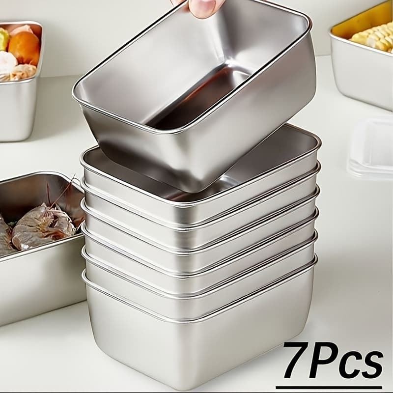 TEMU 3/5/7/9/12/15pcs Stainless Steel Prep Bowls With Clear Lids - Stackable, Leakproof, Dishwasher Containers For Fruit, Vegetables, And | Great For Office, Picnic, And Home Kitchen Organization