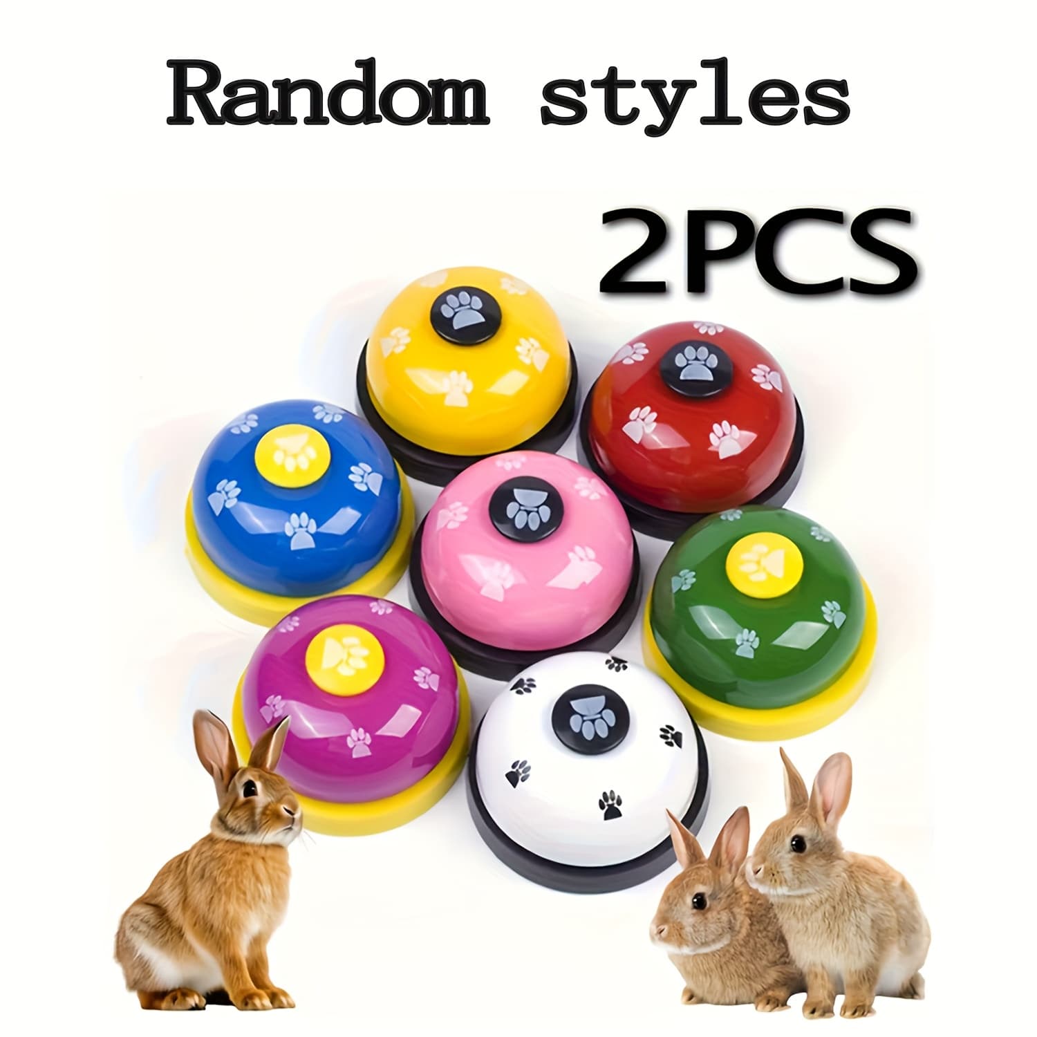 TEMU 2-pcs Rabbit Intelligence Development , Random Color, Rabbit Training Press Bell, Rabbit Educational Training Toy, Rabbit Interactive Toy, Rabbit Boredom Relief Toy