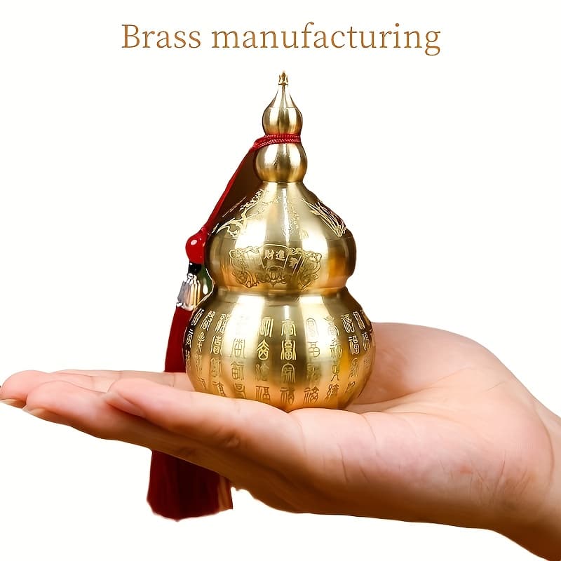 TEMU Brass Shui Gourd Ornament - Desktop Decoration For Attracting Wealth And Treasure, Gourd, Home Gift. Meaning Good Luck, Wealth, And Peace