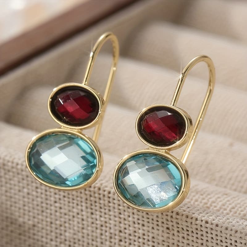 TEMU 1 Pair Of Easy And Fashionable Oval Pendant Earrings, Women's Handmade Copper Jewelry Suitable For Travel And Vacation, Exquisite Jewelry Additions, Perfect Gift For Mom