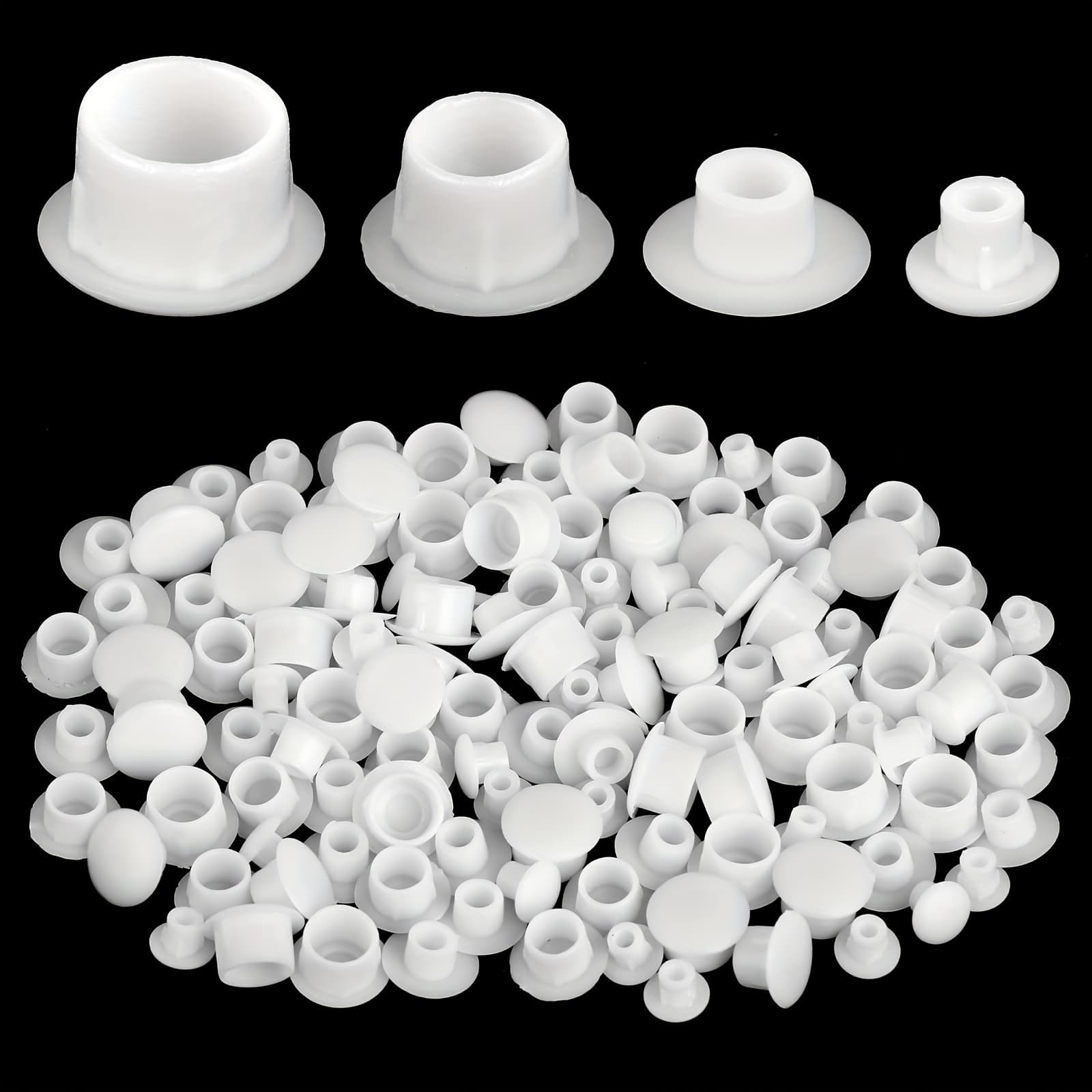 TEMU 120pcs Plugs Screw Covers Caps Plastic Screw Caps Round Button Flush Type Plugs Screw Screw Hole Plugs Plastic Hole Cover For Cabinets Shelves Brackets (5mm/6mm/8mm/10mm)