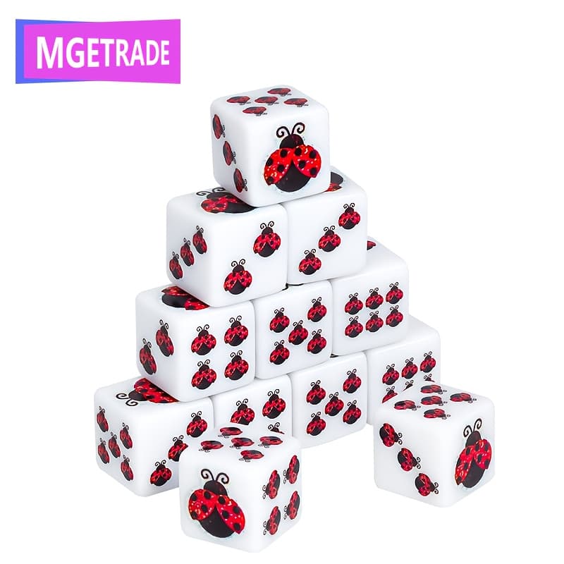 TEMU Mgetrade Offers A Set Of 12 Ladybug-themed Dice, Ideal For Tabletop Rpgs , Serves As A Wonderful Gift For Thanksgiving And Christmas