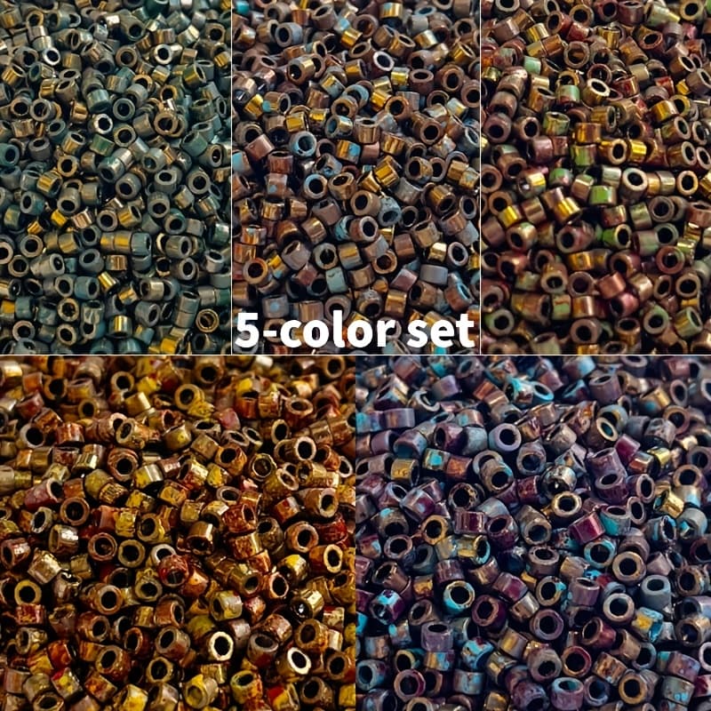TEMU 2000pcs, Picasso Metallic 5-color Set, Size 2.5mm/0.0985inch, Total 20g/0.705oz, 5g/0.176oz/400pcs Per Color, For Jewelry Making, Necklace, Earring Materials