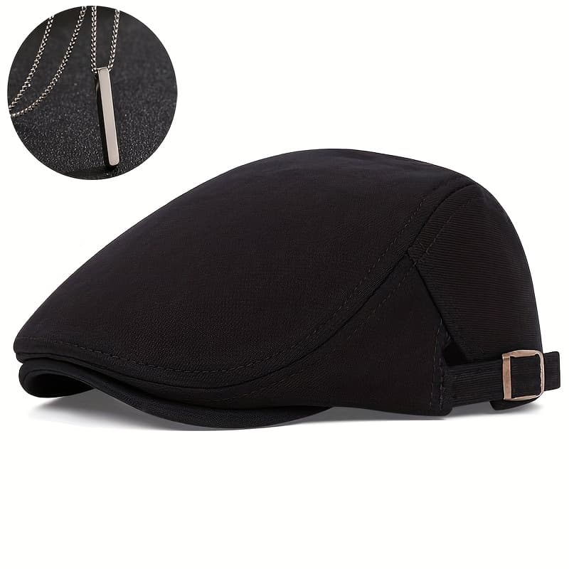TEMU 2pcs: 1 Hat + 1 Necklace Men's Newsboy , Ivy , Newsboy , Driving , Irish Taxi , Hunting , Winter Hat