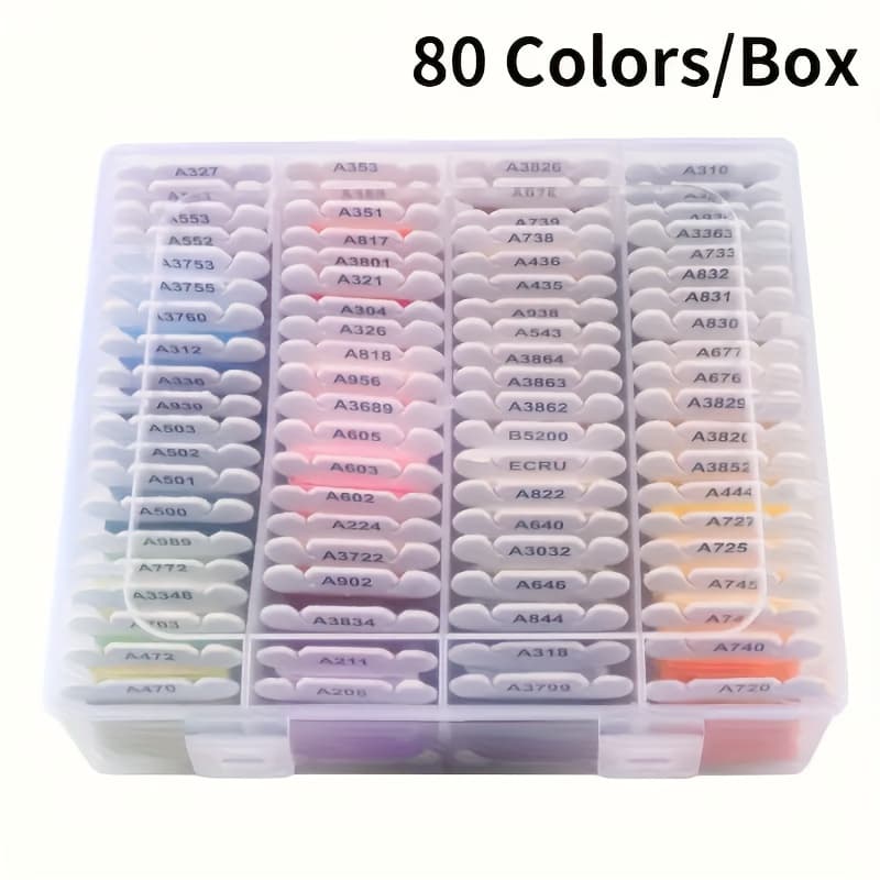 TEMU 80 Colors Embroidery Thread Embroidery Yarn For Sewing Embroidery Thread Set With Organizer Box