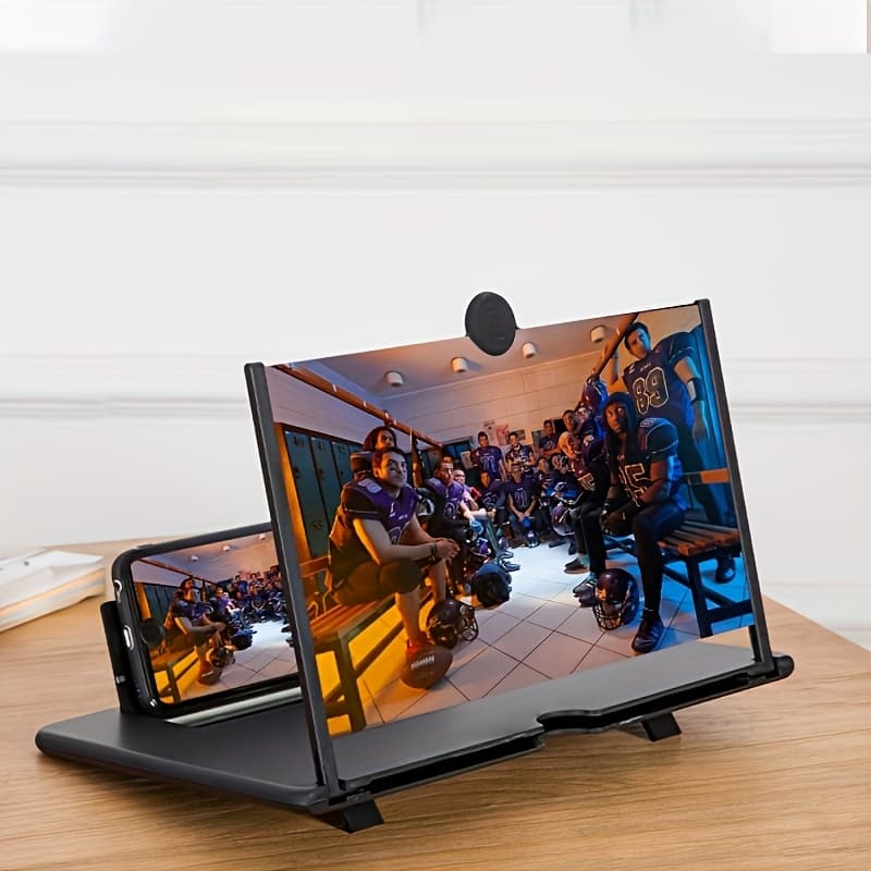 TEMU This Phone Screen Magnifier Stand Quickly Your Smartphone Into A Tablet, Making It More Convenient For Watching Movies. It Features -free And Eye-, And Is Foldable For Portability