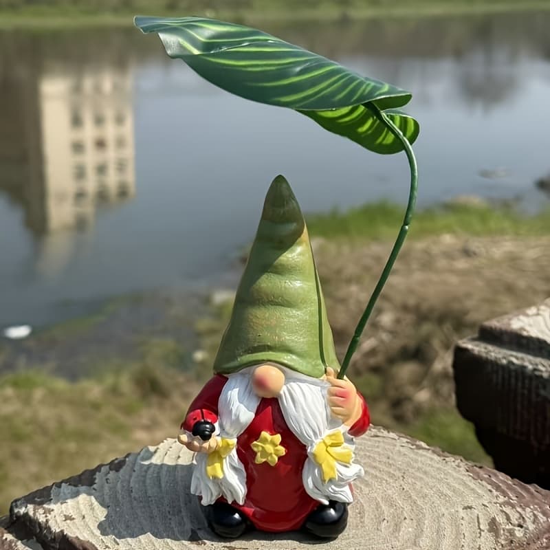 TEMU Umbrella-holding Gnome, Outdoor Garden And Courtyard Ornament, Cute And Creative Dwarf Decoration Small Item