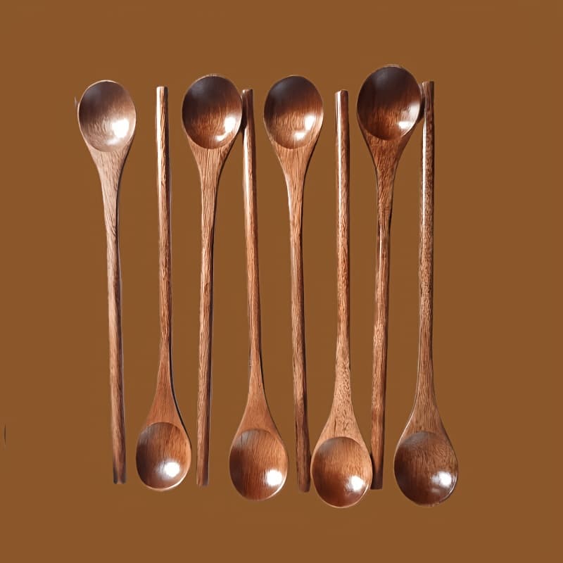 TEMU 8pcs, Dessert Spoons, Honey Spoons, 7.8-inch Coffee Spoons Stirring Spoons, Kitchen Bar Restaurant Long-handled Coffee Spoons