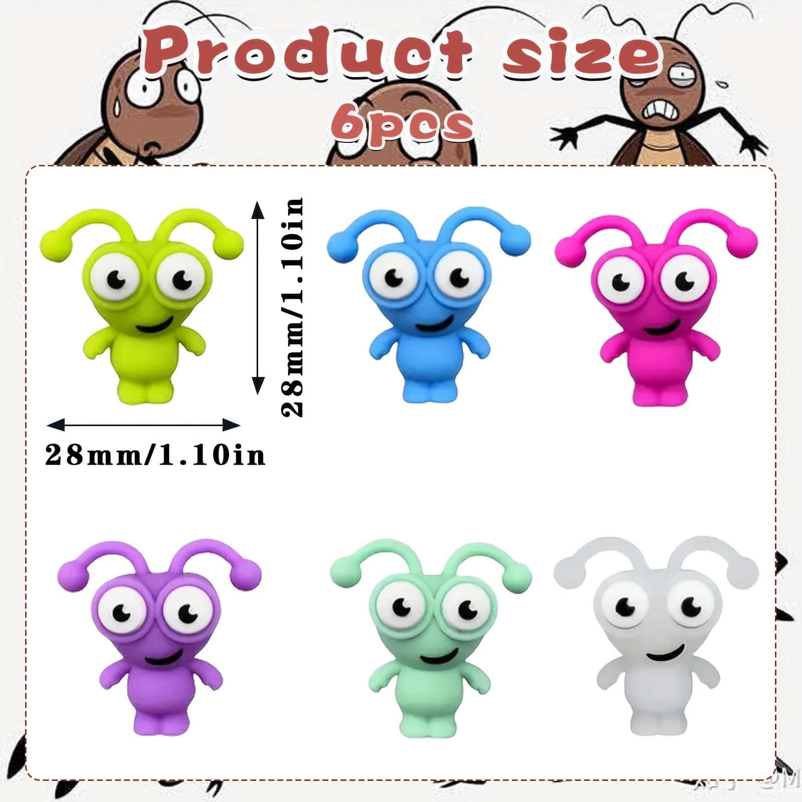 TEMU [beads & Bead Assortments] 6pcs 3d Little Ant For Man Silicone Beads For Pens, Silicone Beads Rubber Beads For Diy Lanyard Making Accessories