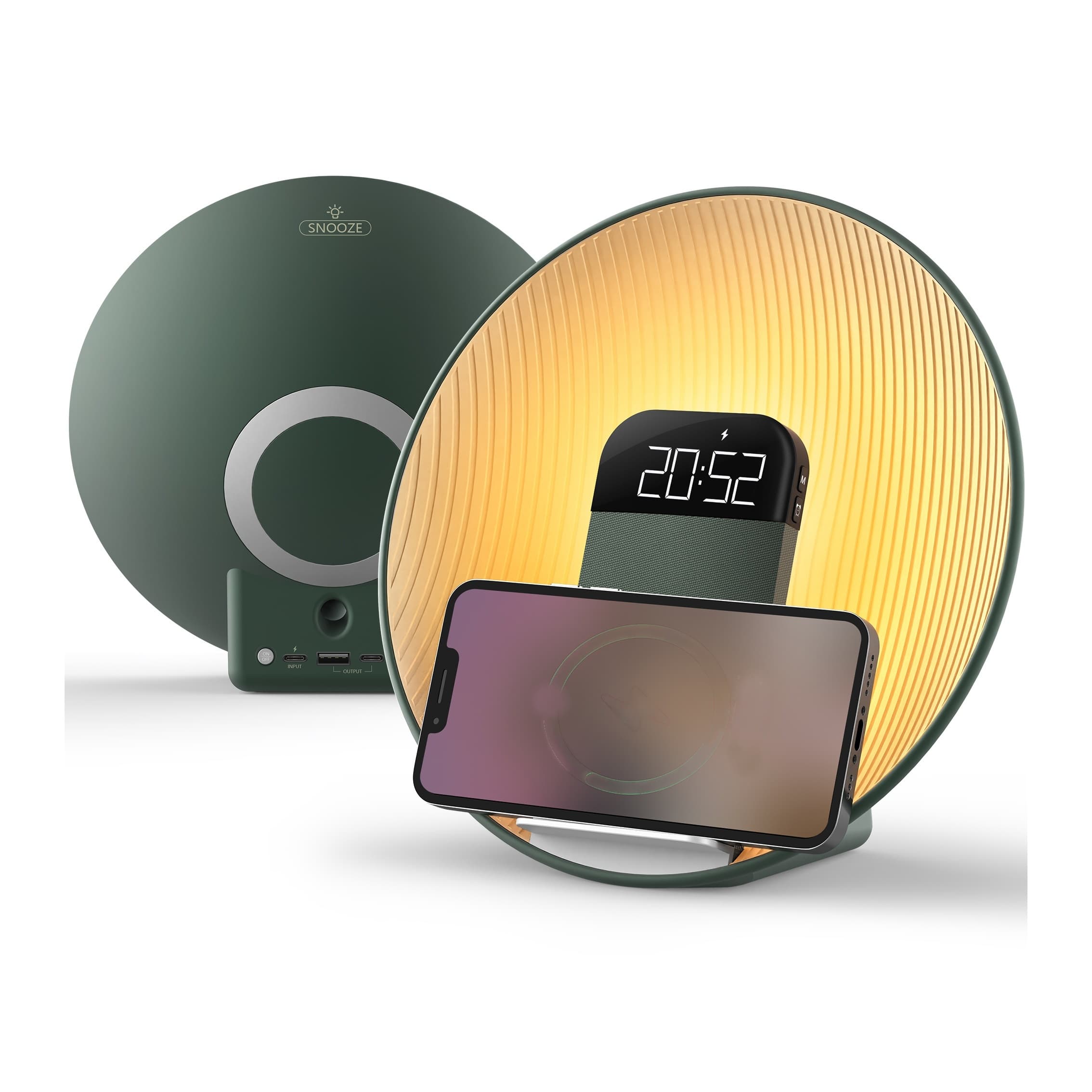 TEMU Sunrise Alarm Clock With Wireless Charging & Wireless Speaker Up Light For Heavy Sleepers, Sunset Mode, Function, Dimmable Bedside Lamp Perfect Gift For Adults, Home & Bedroom Decor
