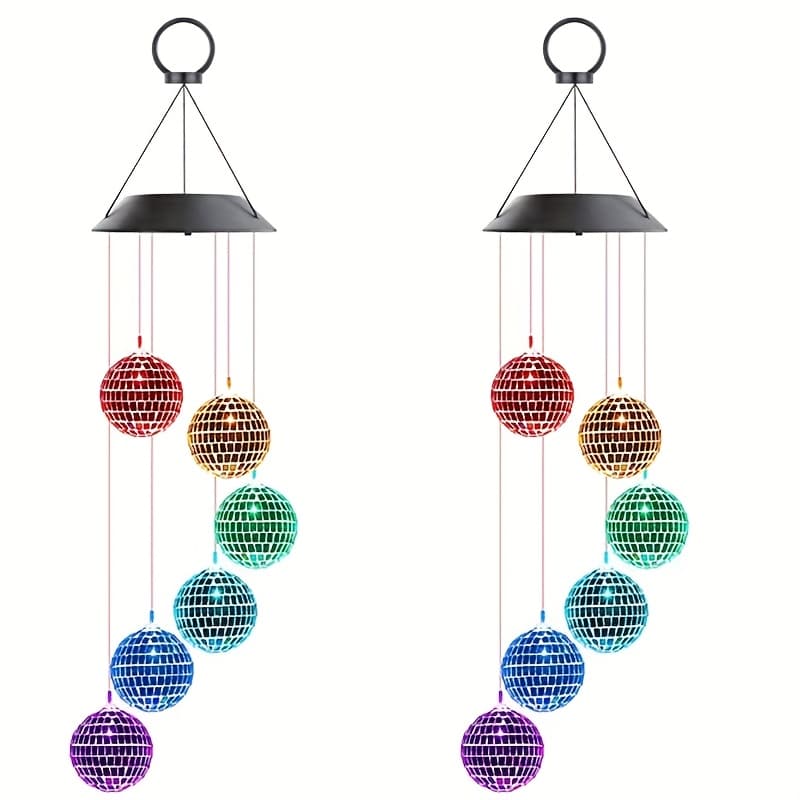 TEMU 1/2/3/4pcs Color Changing Solar Wind Chimes - Ipx5 Led Mobile Hanging Light For Garden, Patio, And Yard Christmas, Halloween Decoration - Perfect Birthday Gift For Mom And Ladies