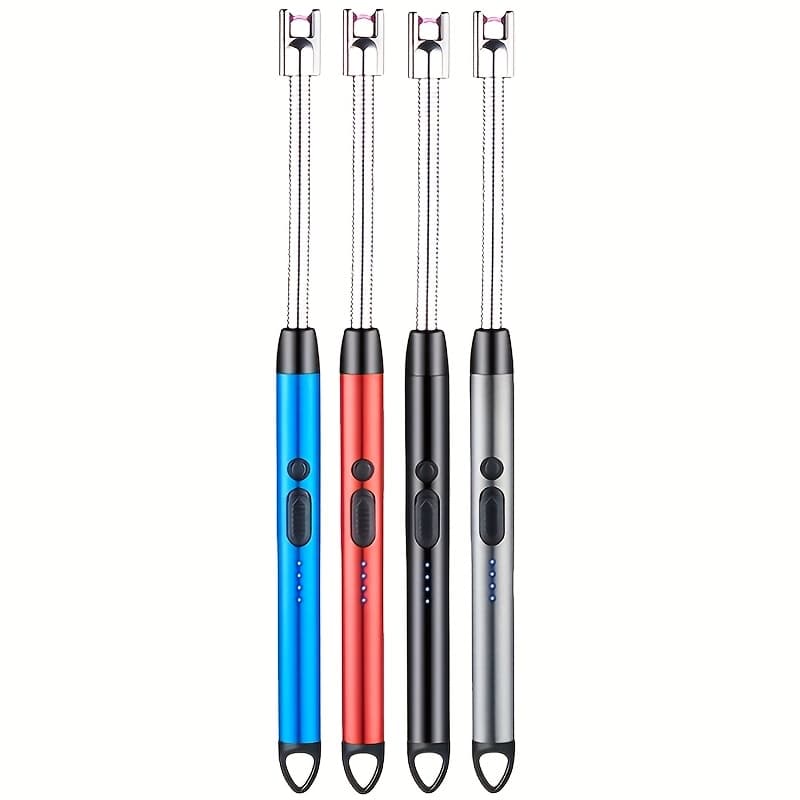 TEMU 4pcs Plasma Lighters Rechargeable - Usb Long Reach For Scented Candles, Bbq Grill &camping - Windproof Design Lighters - Stocking Stuffers