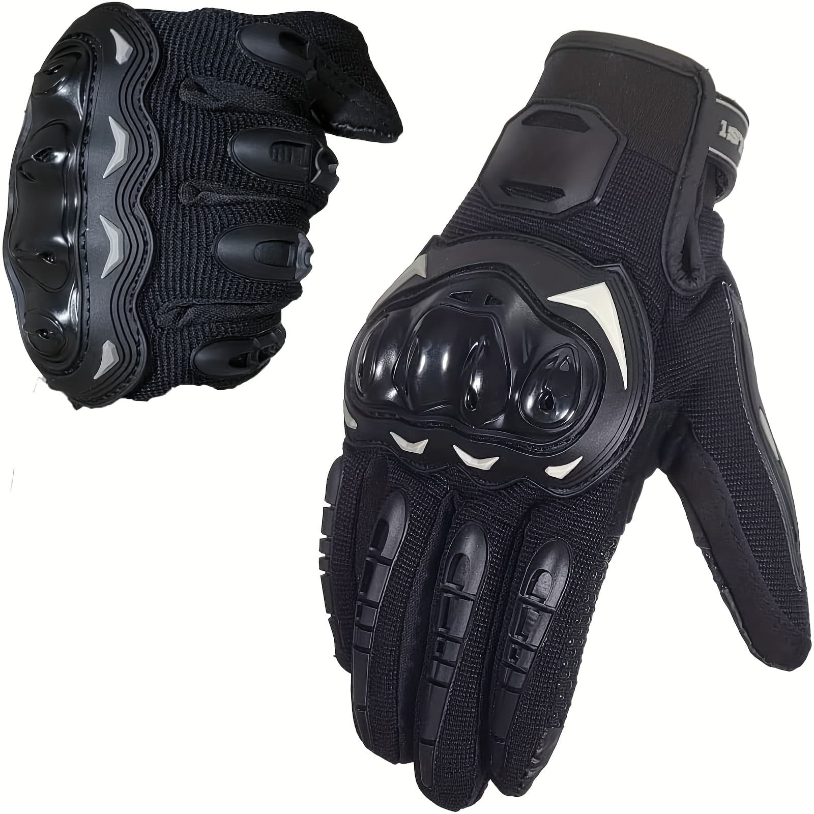 TEMU Motorcycle Gloves Designed For Touchscreen Use, Featuring Hard, Full Fingers, Design, And A For Outdoor Activities And Cycling