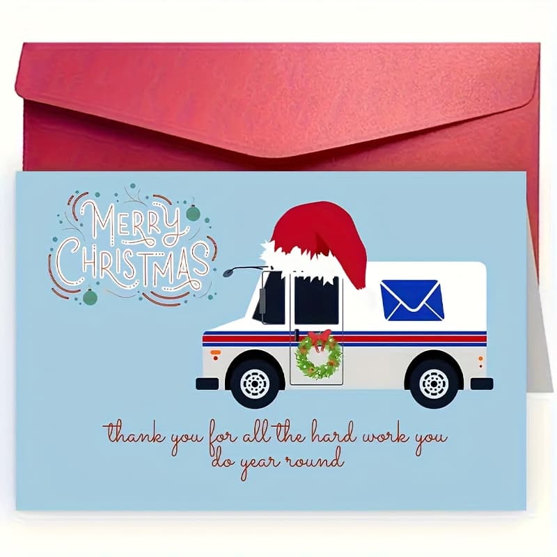 TEMU Set Of 4 (2 Holiday Cards + 2 Envelopes) Christmas Car Greeting Cards With Envelopes, Expressing Gratitude For , Paper Holiday Cards, Ideal For Family, , And Coworkers