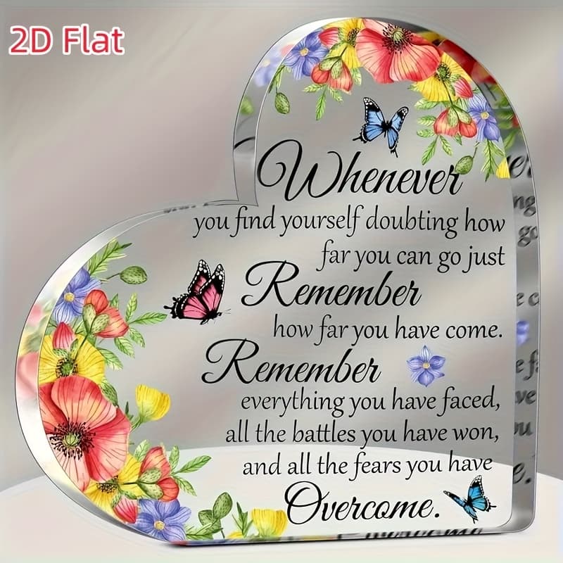 TEMU 2d Flat, -themed Inspirational Acrylic Plaque - Womens Christmas Gift & Desk Decor - Uplifting Motivational Souvenir For , Colleagues, Teens & Home Office