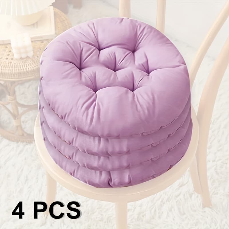 TEMU Cofit 4pcs Set Of Round Chair Cushions, Dining Chair Pads, Fluffy And Comfortable, Long-term Sitting, Suitable For Garden Chairs, Restaurant Chairs
