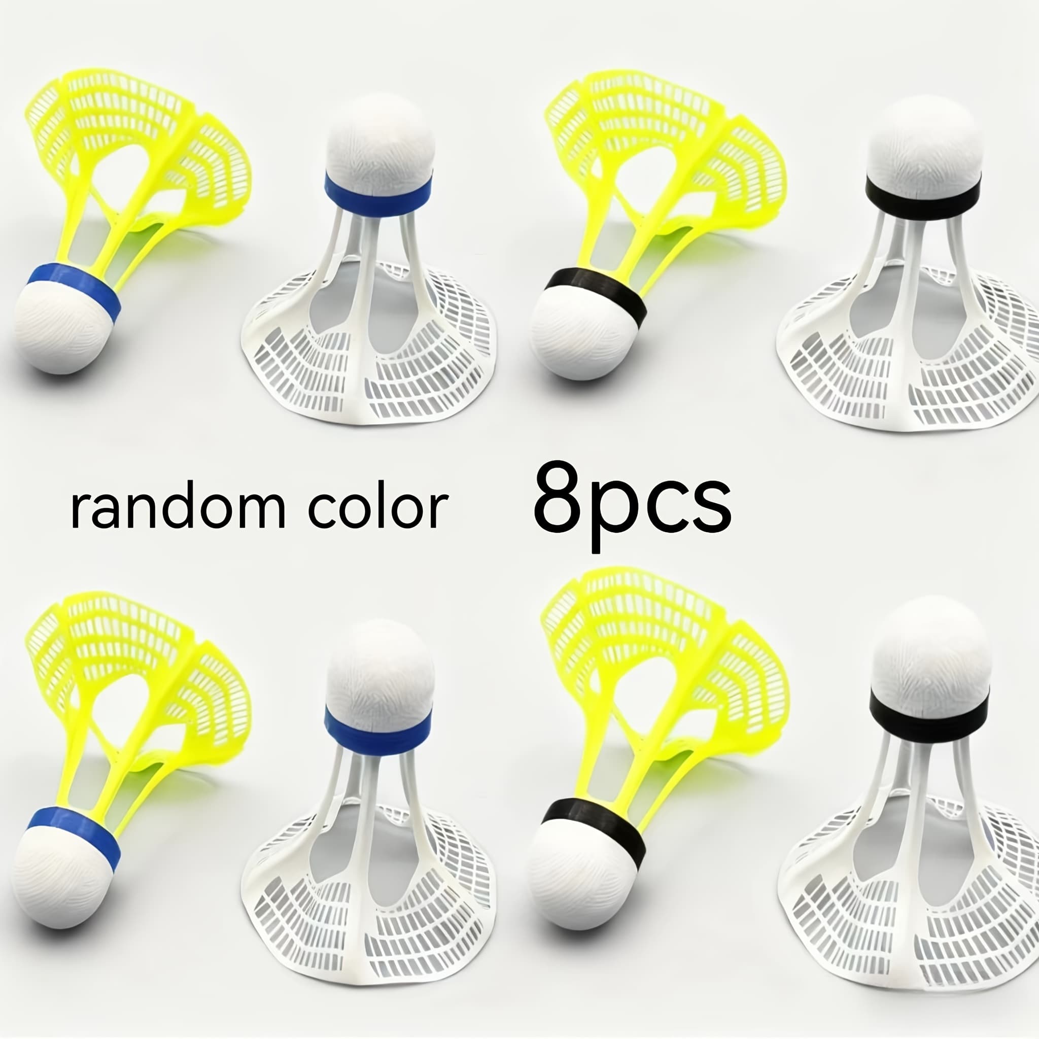 TEMU 8pcs, Random Colors Windproof Badminton , Nylon Material, Wind-resistant And Durable, Suitable For Outdoor Badminton Practice And Sports