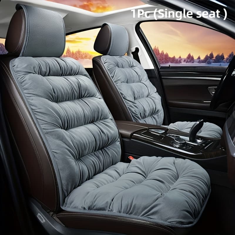 TEMU 1pc Soft Plush Car Seat Cover, Car Seat Cover Cushion Pad Car Seat Protector Universal Winter Auto Interior Additions