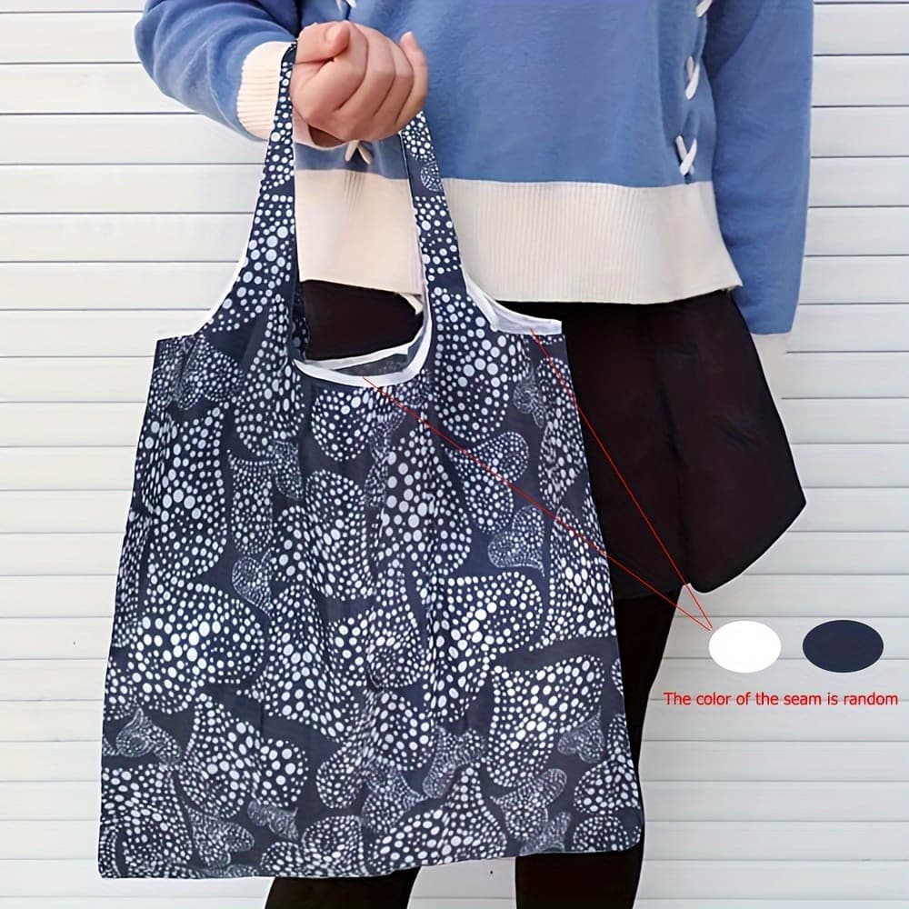TEMU 1pc Classic Navy Pattern Shoulder Bag, Versatile Shopping Grocery Handbag For Womenrandom Pattern Cutting