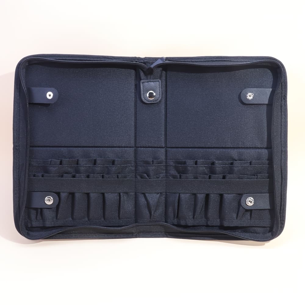 TEMU 29-slot Makeup Brush Storage Bag Black Large Capacity Makeup Brush Universal Portable Beauty Bag Makeup Artist Special Folding Bag Does Not Makeup Brushes