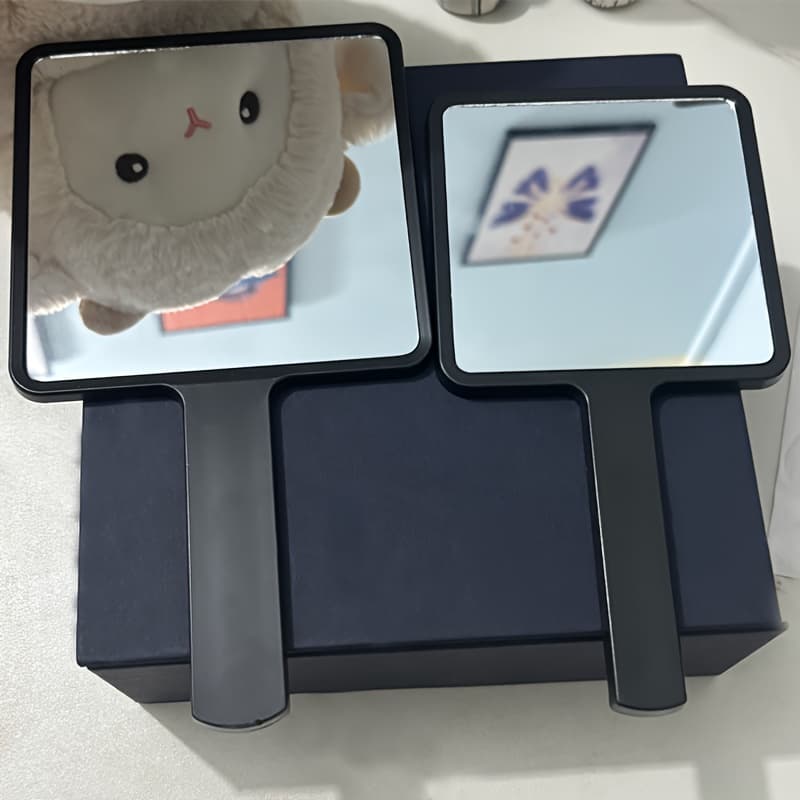 TEMU 2pcs Large Size Handheld Mirror Set, Handheld Mirror With Handle, Portable Makeup Mirror, Suitable For Daily Use And Travel