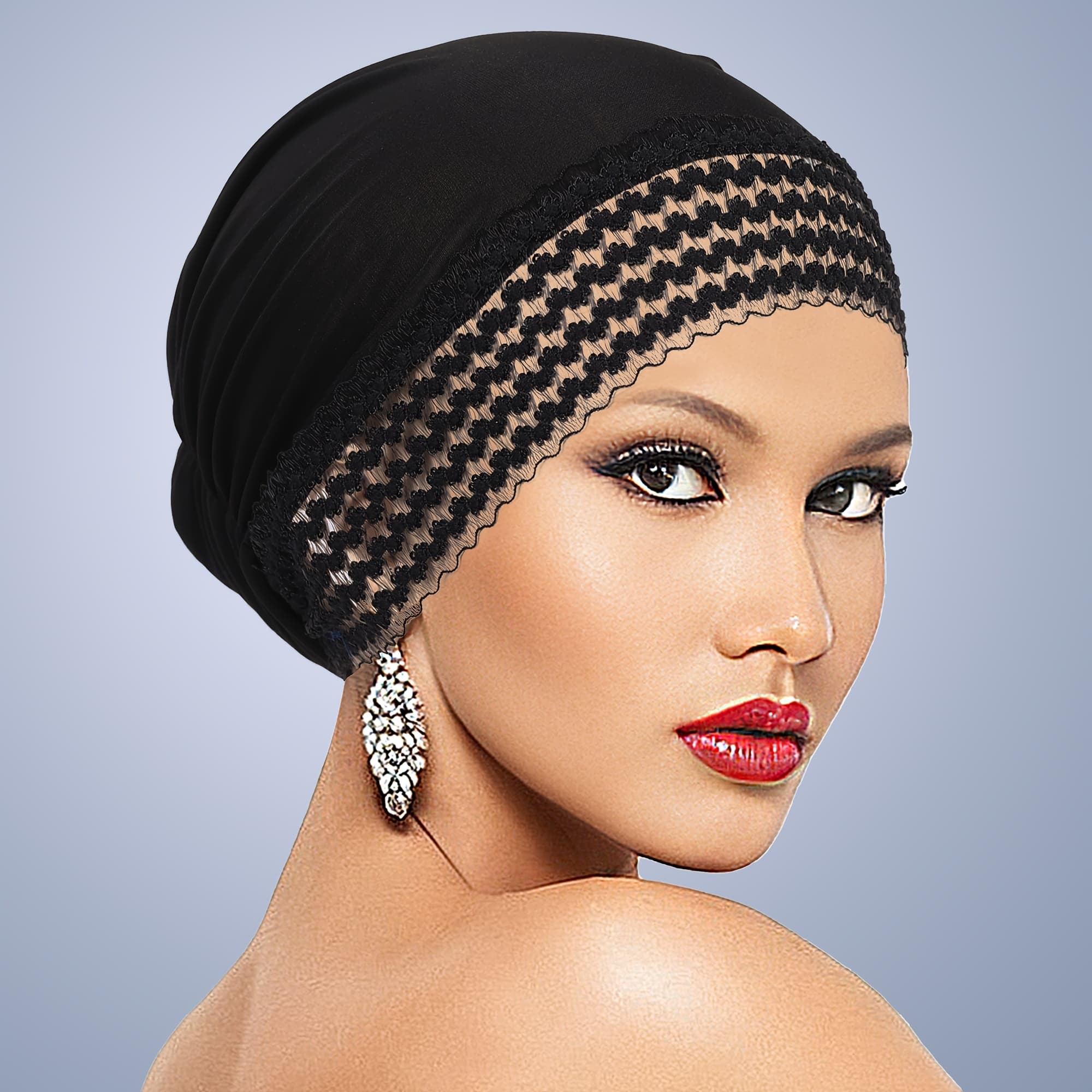 TEMU Women' Color Turban | Awegeo Fashionable And Versatile Base Hat With Upgraded Lace Trim, Casual And Comfortable , Fitted Fabric, Toggle Closure, Lightweight, , Hand Wash Or Professional