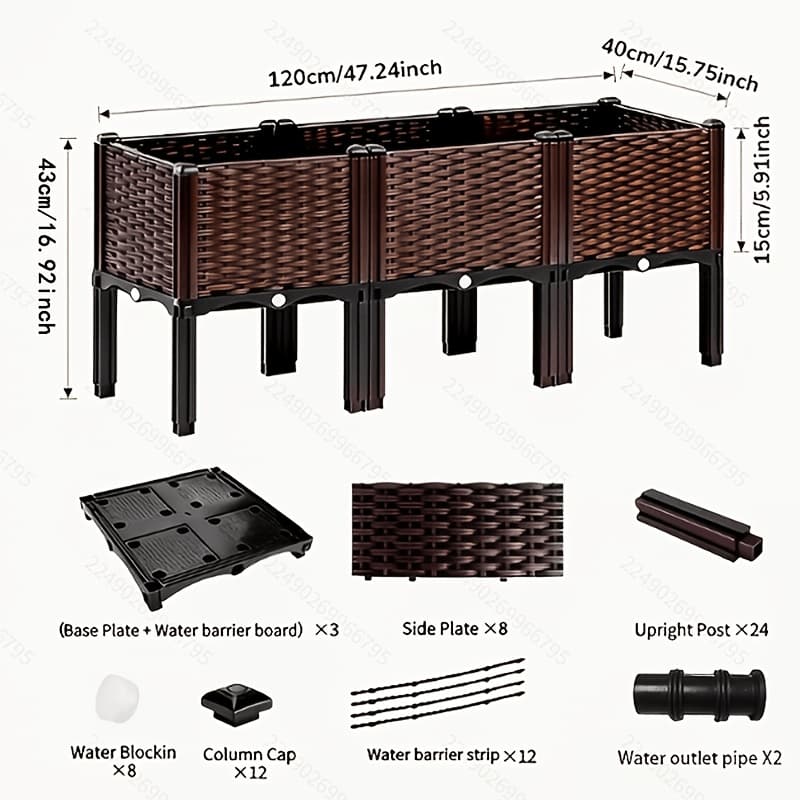 TEMU 3pcs Raised Garden Bed With Legs, Elevated Plastic Planter Box For Outdoor Plants, Flowers, Vegetables And Herbs