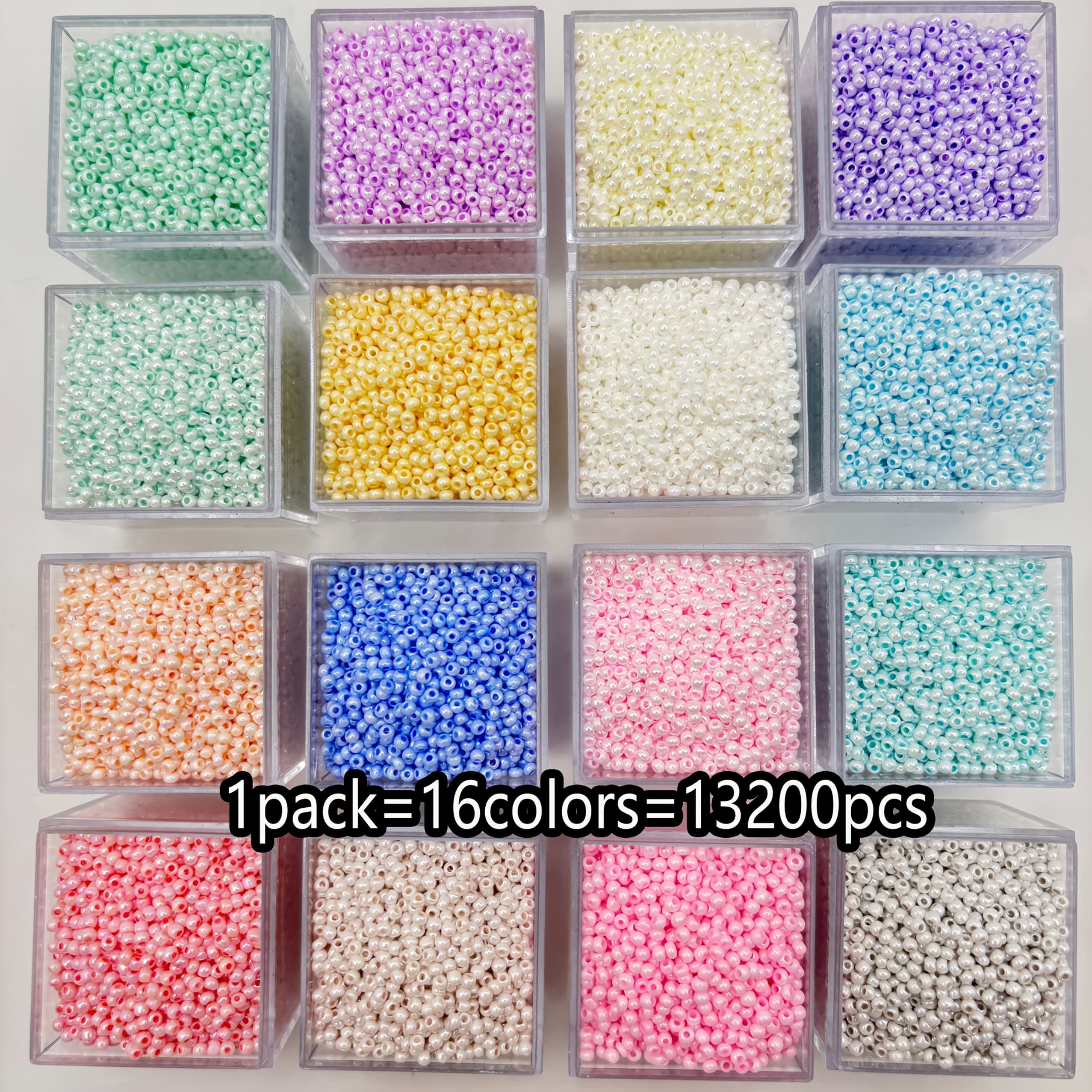 TEMU 13200 Ultra-elegant And 1.8mm Glass Rice Beads 16 Colors Of Decorative Beads Suitable For Jewelry Making Diy Handmade Bracelet Necklace Beading Crafts Small Business Supplies