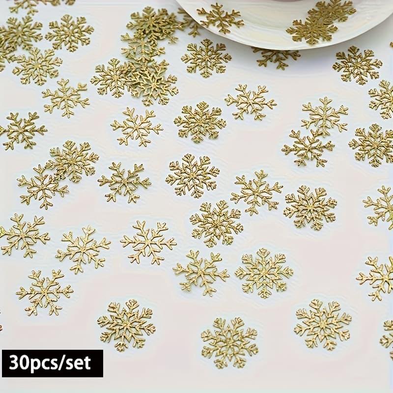 TEMU A Set Of 30 Snowflake-themed Colored Papers Perfect For Decorating During Christmas And Other Festive Occasions, Ideal For Enhancing The Ambiance At Home, , Or At Themed Parties
