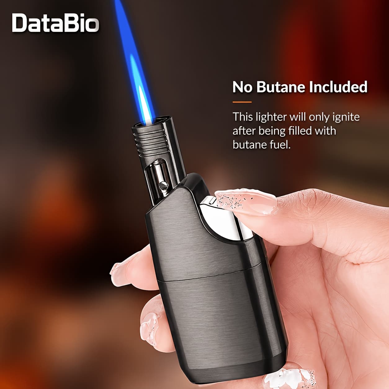 TEMU (no Butane) Mini Butane Lighter Multipurpose Lighter With Wand Jet Flame Refillable Lighter Windproof Pocket Lighter For Candle Camping Bbq Grill (no Butane), Without Battery