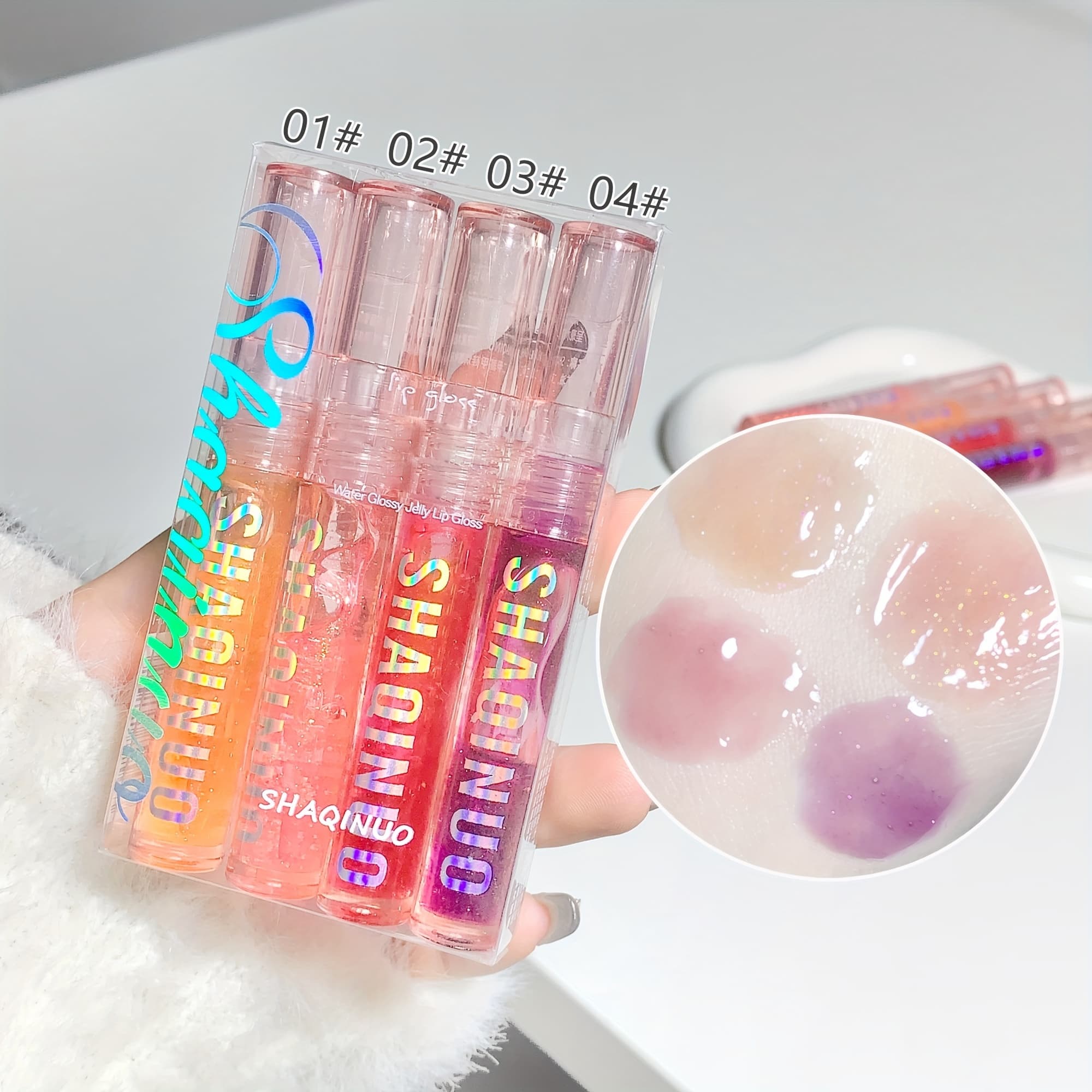 TEMU 4pcs, Fruit Lip Balm Set, Dudu Glass Lip Color Lip Balm, And Improve Lip Color, Overlay Lipstick Lip Glaze, Fine Flash Anti-cracking Lip Gloss.