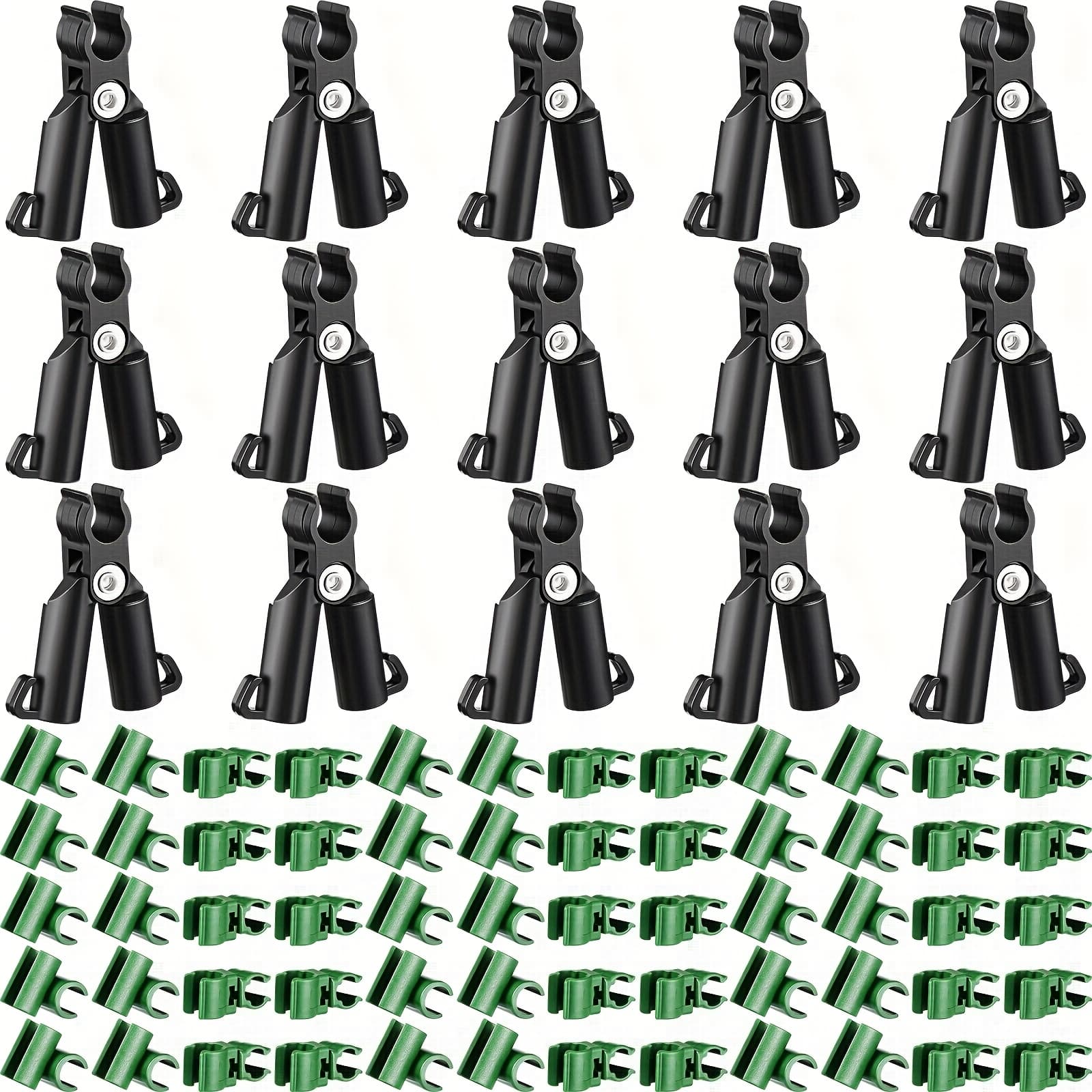 TEMU Adjustable Plant Trellis Connector Clip Plastic Connector Stakes Garden Plastic Connecting Joint Clip For Gardening Metal Steel Plant Supports(75pcs, 11mm)