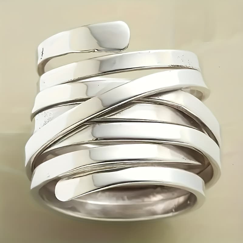 TEMU Fashion Wide Ring 925 Silver Plated Perfect Decor For Cool Girls Matchdaily Outfits Wear It To Party Showing Off Your Charm