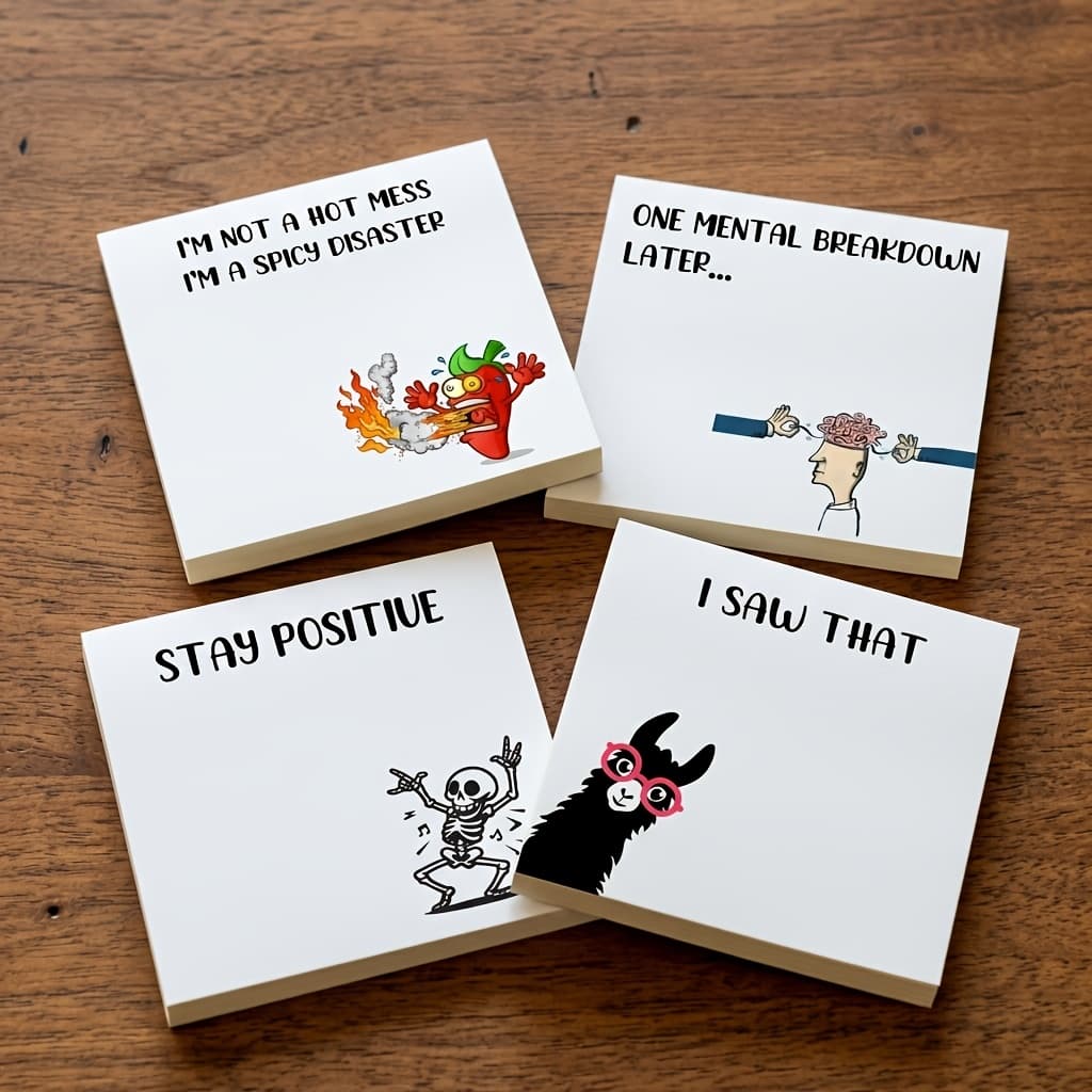 TEMU 4pcs Funny Office Sticky Notes 3x3 Inch 50 Sheets Funny Office Note Pads Adhesive Funny Office Sticky Notes For School Office Home Supplies Students Teachers Gift